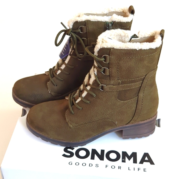 Sonoma Goods For Life Platypus Women's Sherpa-Lined Combat Boots - Picture 3 of 6
